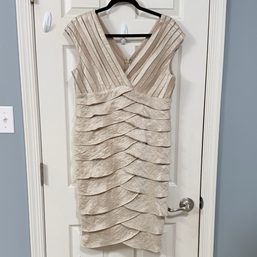 Adrianna Papell Champna Layered Dress Glamorous Wedding Mother of the Bride - Picture 11 of 14
